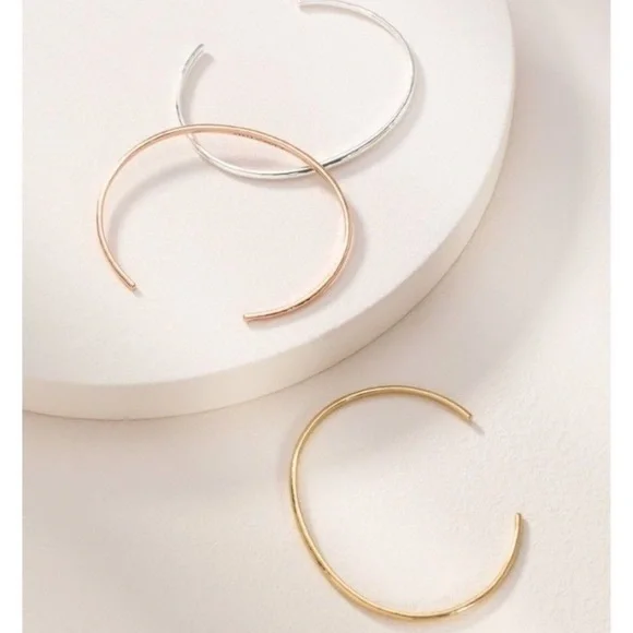 Stella & Dot | Dainty Gold Rose Gold Silver Bracelet Hammered Metal Cuffโฆ - Picture 6 of 6